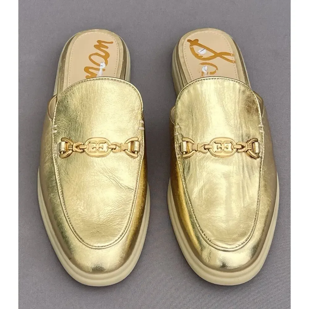 SAM EDELMAN Kira Mule Leather upper Women’s Shoes Amber Gold 8.5 US Size - Picture 13 of 13